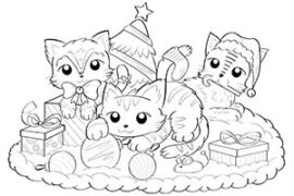Christmas Cat Coloring Page Extravaganza: Purr-fect Holiday Fun